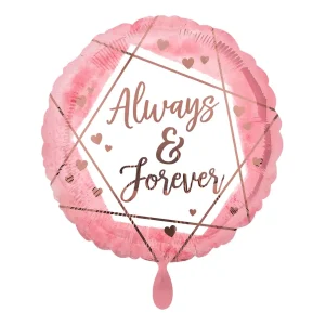 Folienballon always and forever watercolour rosa weiss 45cm anagram