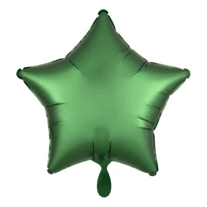Folienballon einfarbig stern satin gruen 43cm anagram