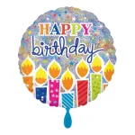 Folienballon happy birthday shimmer candles bunt 45cm anagram
