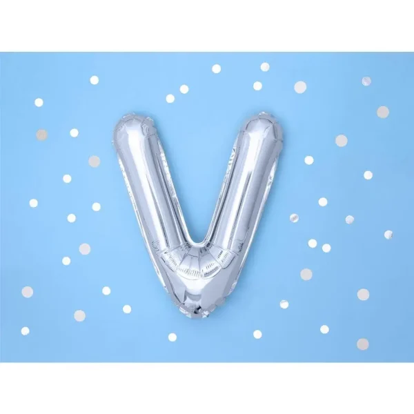 Folienballons buchstabe v silber 35cm 02
