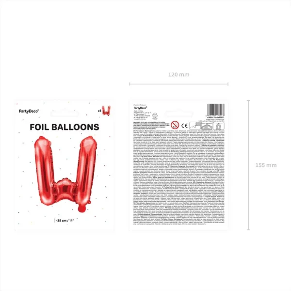 Folienballons buchstabe w rot 35cm vp