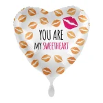 Folienballons herz you are my sweetheart rot weiss 43cm