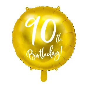 Folienballons rund 90th birthday gold