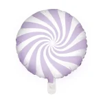 Folienballons rund bonbon weiss lila 35cm