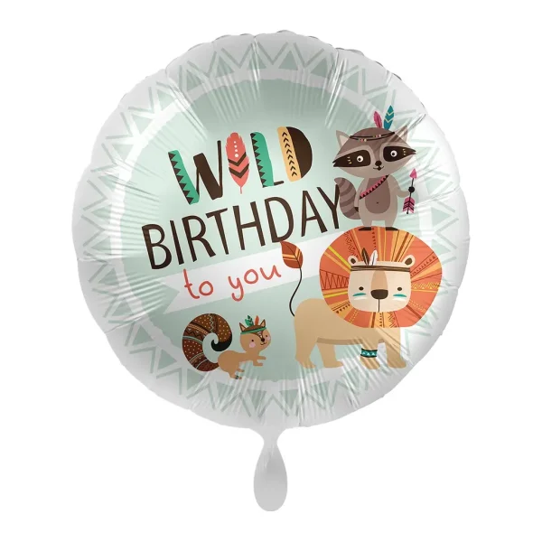 Folienballons rund wild birthday to you bunt 43cm