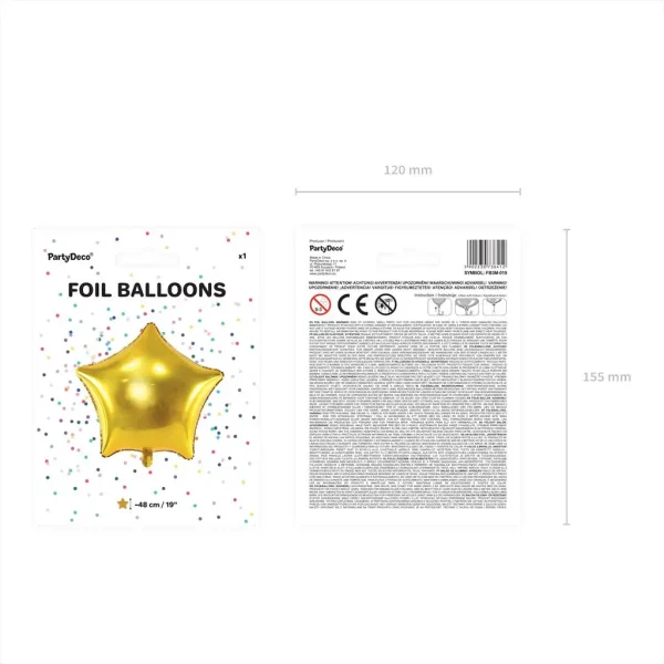 Folienballons stern gold 48cm vp