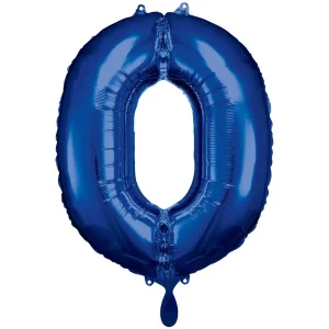 Folienballons zahl 0 blau 86cm riethmueller