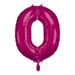 Folienballons zahl 0 pink 66cm riethmueller