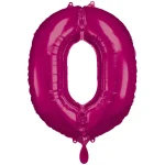 Folienballons zahl 0 pink 86cm riethmueller
