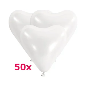 Latexballons herz weiss 50