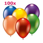 Latexballons rund bunt metallic 100