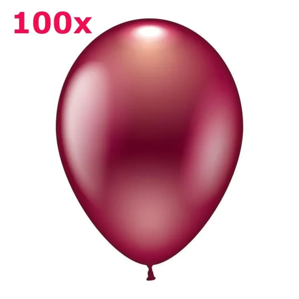 Latexballons rund burgund metallic 100