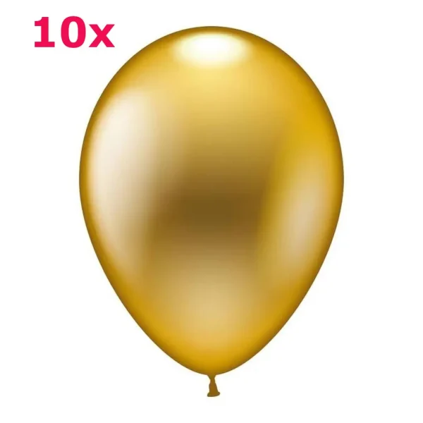Latexballons rund gold metallic 10