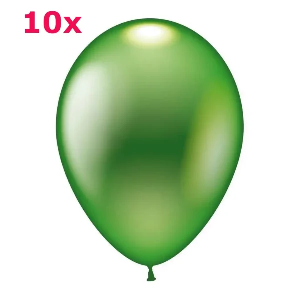 Latexballons rund gruen metallic 10