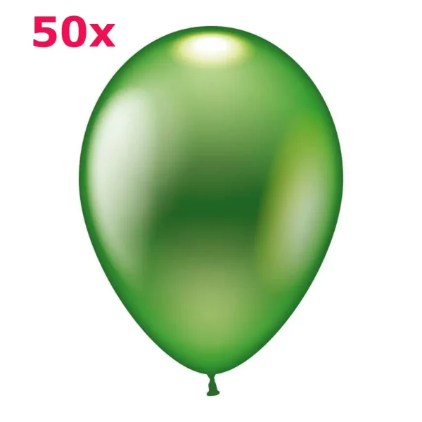 Latexballons rund gruen metallic 50