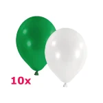Latexballons rund gruen weiss 10