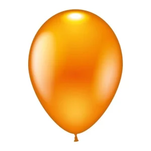 Latexballons rund orange metallic 1