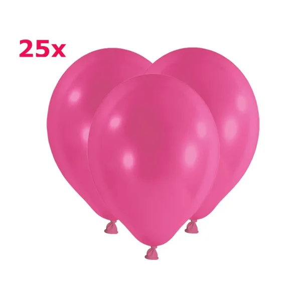 Latexballons rund pink 25