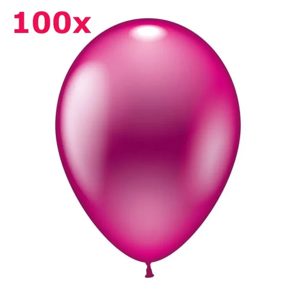 Latexballons rund pink metallic 100