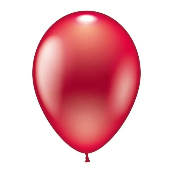 Latexballons rund rot metallic 1