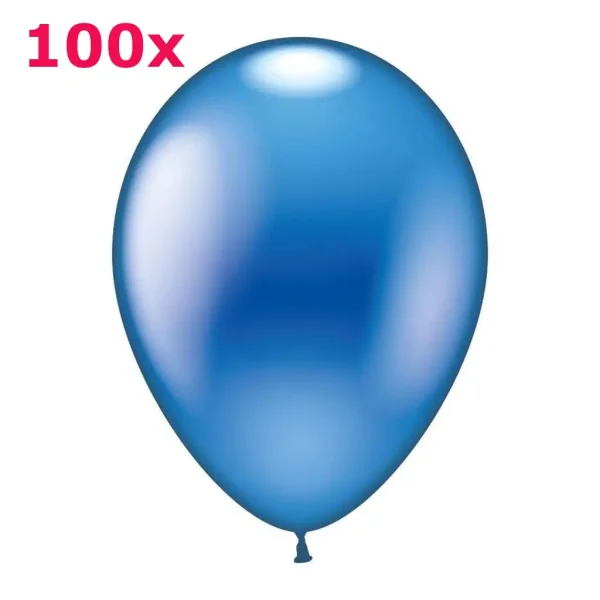 Latexballons rund royalblau metallic 100