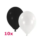 Latexballons rund schwarz weiss 10