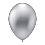 Latexballons rund silber metallic 1