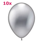 Latexballons rund silber metallic 10