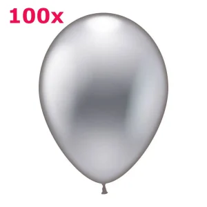 Latexballons rund silber metallic 100