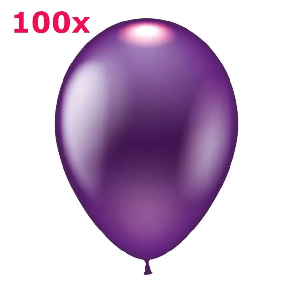 Latexballons rund violett metallic 100