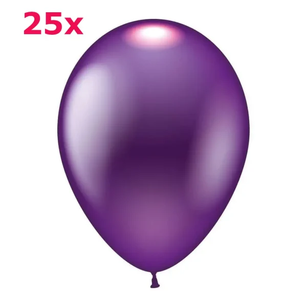 Latexballons rund violett metallic 25