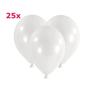 Latexballons rund weiss 25