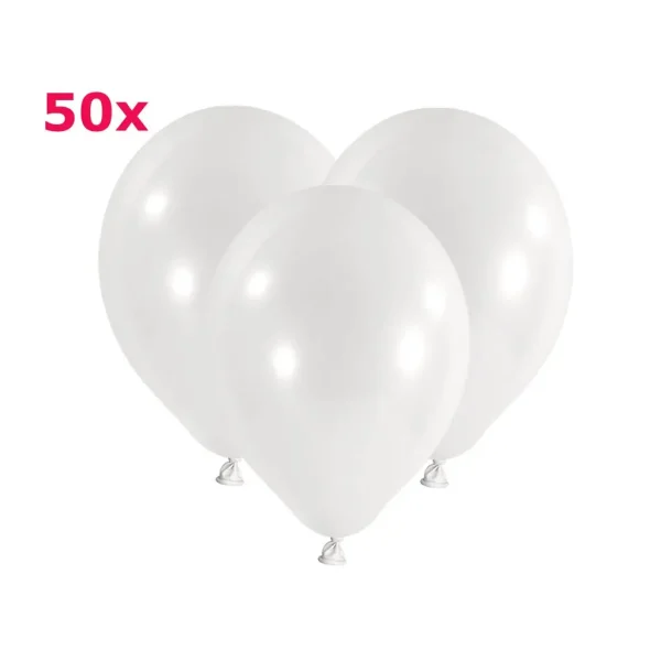 Latexballons rund weiss 50