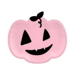 Partygeschirr pumpkin rosa schwarz 25cm partydeco figur halloween