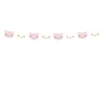 Raumdekoration girlanden banner tasseln cat rosa creme 1 4mx8 5cm partydeco kindergeburtstag